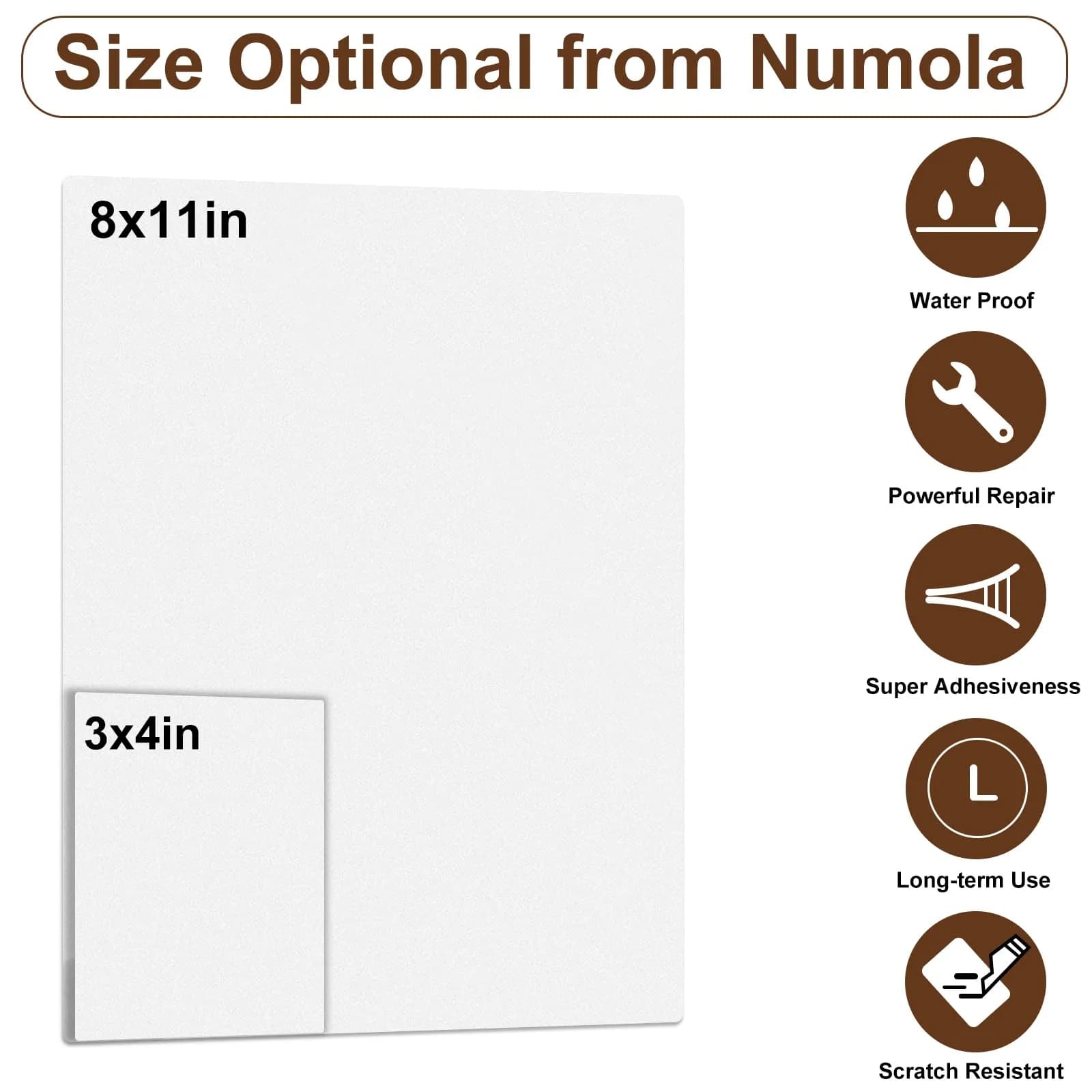 Numola Self-Adhesive Leather Repair Patch - Waterproof Fabric Tape, Ivory White, 3x4 Inch - view 2