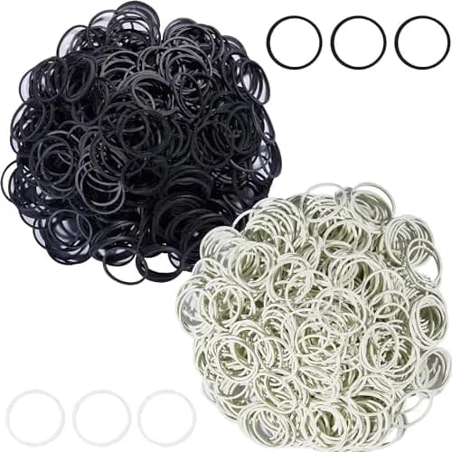 AMUU Small Elastic Bands Black & Grey-White 1200pcs | Durable & Flexible Rubber thumbnail 1