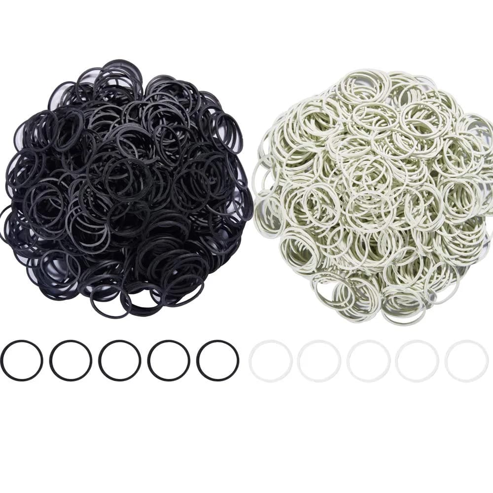 AMUU Small Elastic Bands Black & Grey-White 1200pcs | Durable & Flexible Rubber - view 3