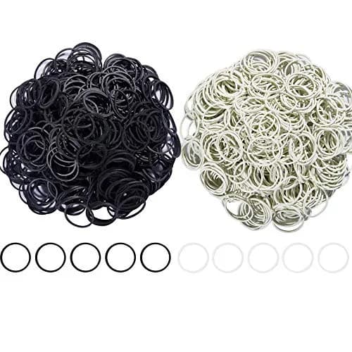 AMUU Small Elastic Bands Black & Grey-White 1200pcs | Durable & Flexible Rubber thumbnail 3