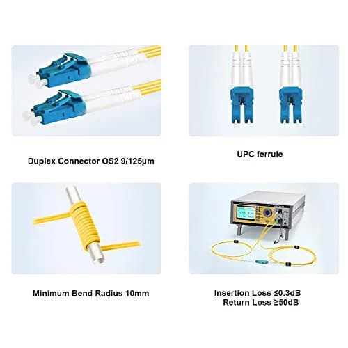 FLYPROFiber LC to LC Single Mode Fiber Patch Cable 8m (26ft) OS2 | High-Speed, Bend-Insensitive Optical Cable thumbnail 4