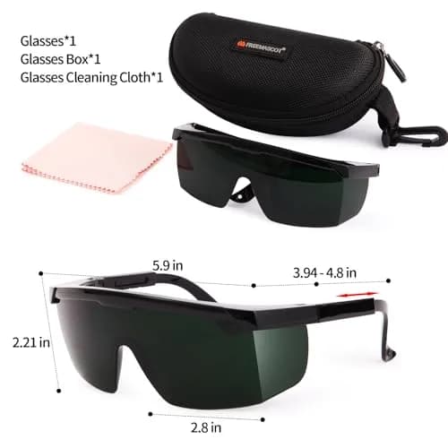 FreeMascot Green Laser Safety Glasses 200nm-2000nm | ANSI Z87.1 Approved for IPL & Laser Hair Removal thumbnail 4