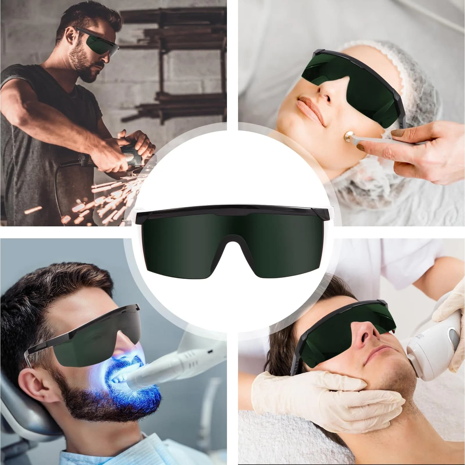 FreeMascot Green Laser Safety Glasses 200nm-2000nm | ANSI Z87.1 Approved for IPL & Laser Hair Removal - view 7