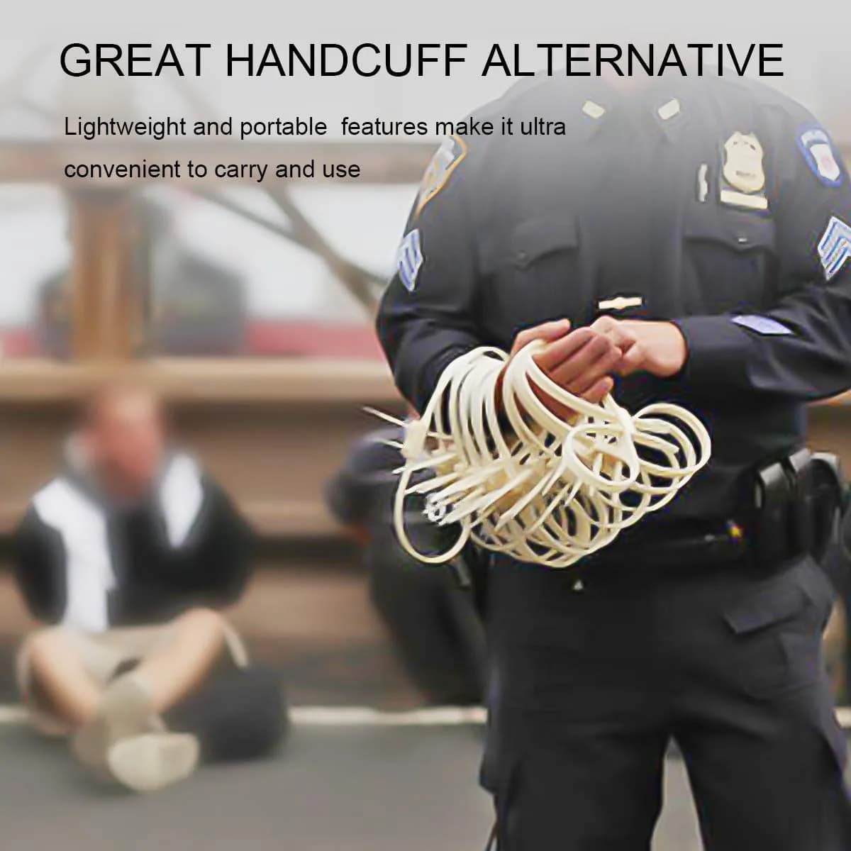 VAMRONE Heavy Duty Zip Tie Handcuffs Restraint 250 lbs Tensile Strength | Pack of 10 White - view 5