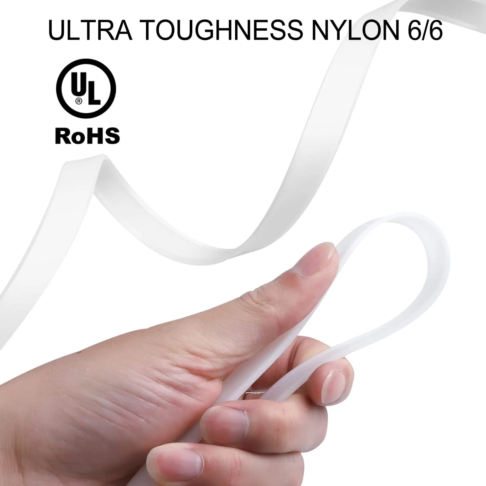 VAMRONE Heavy Duty Zip Tie Handcuffs Restraint 250 lbs Tensile Strength | Pack of 10 White - view 2