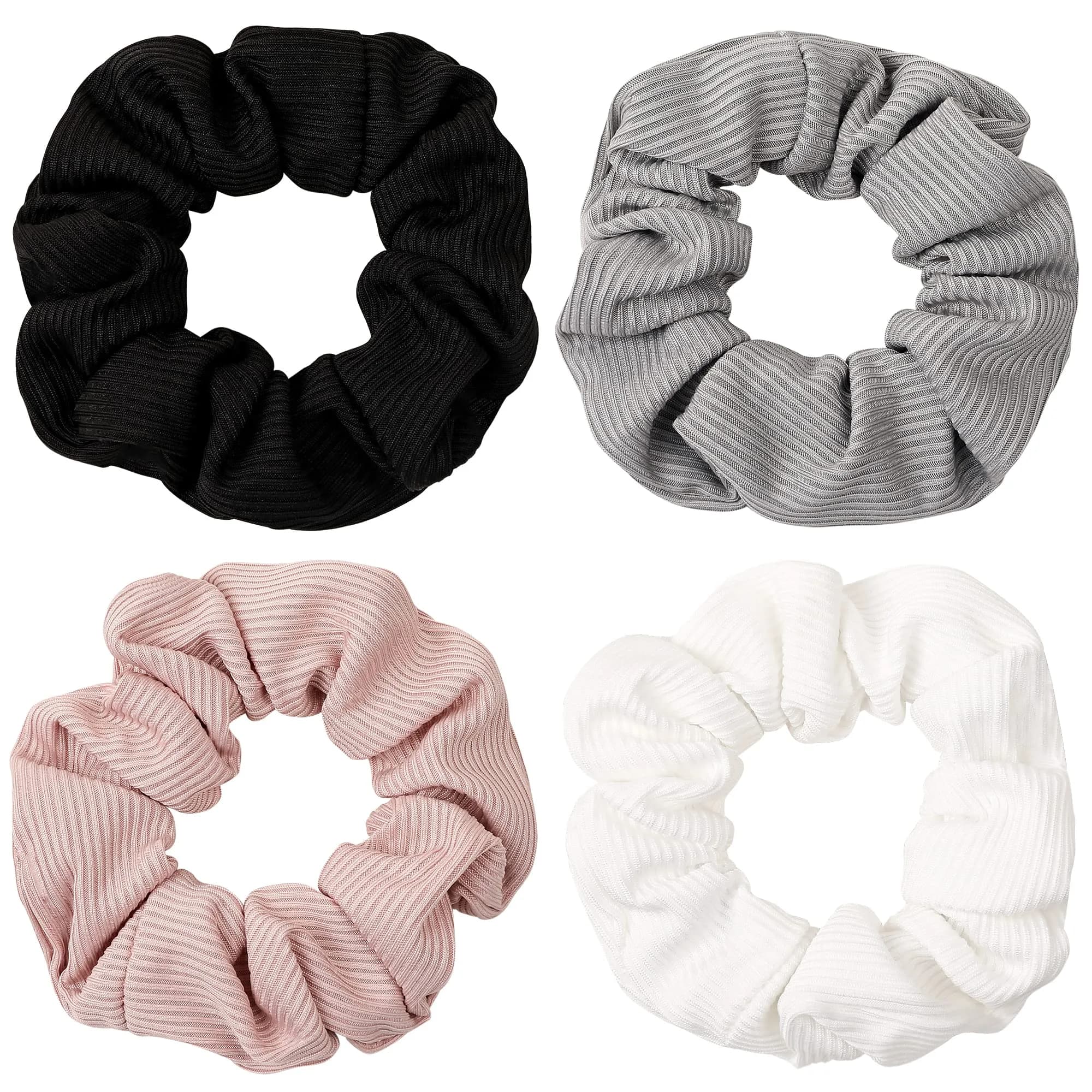 Ivyu Scrunchies Hair Ties for Thick Curl Hair, 4 Count (100g/4 Count) | Handmade Soft Fabric Ponytail Holders - main product image