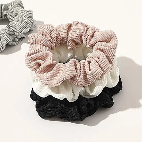 Ivyu Scrunchies Hair Ties for Thick Curl Hair, 4 Count (100g/4 Count) | Handmade Soft Fabric Ponytail Holders thumbnail 3