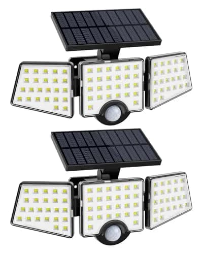 Lepro Solar Lights for Outside 2 Pack | 3 Adjustable Heads 270° Wide Angle Waterproof thumbnail 1