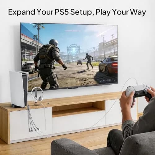 Elebase 4-Port USB-A Splitter Y Cable 0.3m (1ft) | Connect 4 Peripherals Instantly thumbnail 3