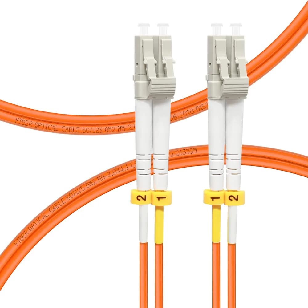 FLYPROFiber OM2 LC to LC Fiber Patch Cable 2M (7ft) | Multimode 1Gb, Orange, LSZH, High Quality
