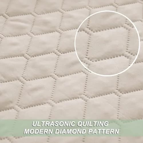Exclusivo Mezcla Reversible Full Queen Quilt Bedding Set Beige Cream | Lightweight Breathable All-Season Bed Coverlet thumbnail 4