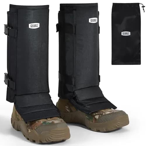 GearOZ Snake Gaiters Chaps Black | Durable Lower Legs Anti-Snake Bite Guards for Hiking & Hunting thumbnail 1