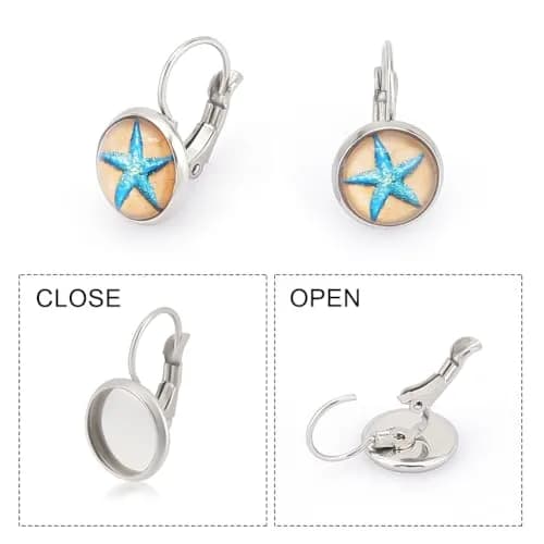 UNICRAFTALE Stainless Steel Leverback Earrings & Cabochons 10mm | DIY Jewelry Making Kit thumbnail 5
