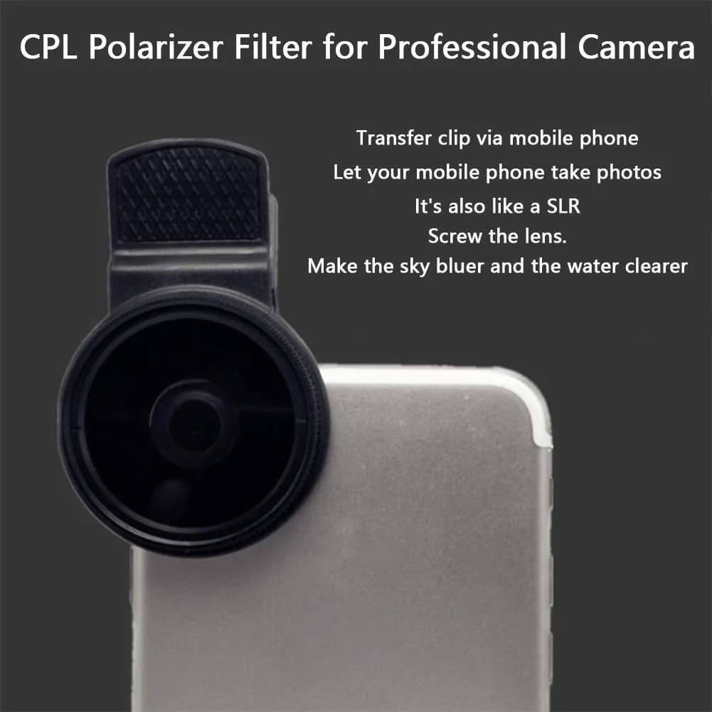 CfoPiryx 37mm CPL Filter Kit | Universal Circular Polarizer Lens with Clip - view 5