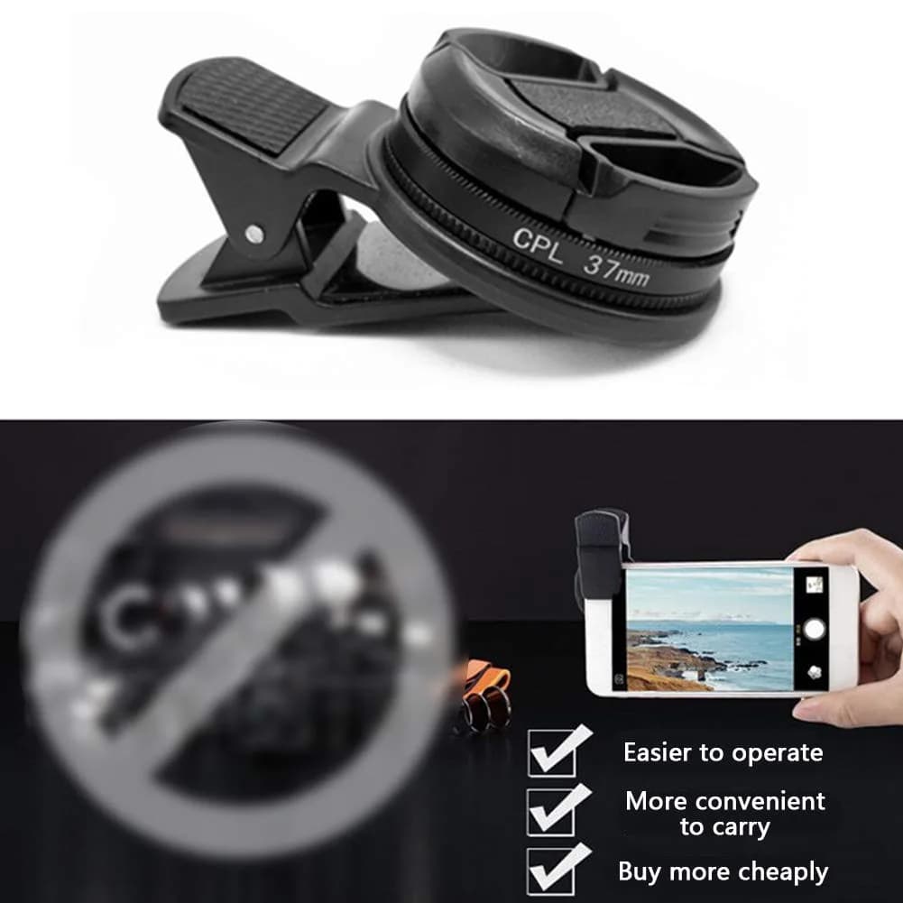 CfoPiryx 37mm CPL Filter Kit | Universal Circular Polarizer Lens with Clip - view 6