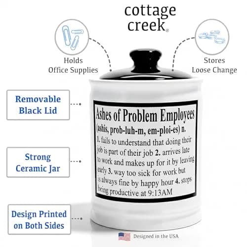 Cottage Creek Ashes of Problem Employees Ceramic Piggy Bank Jar | 15.24 cm (6 inch) Tall thumbnail 2