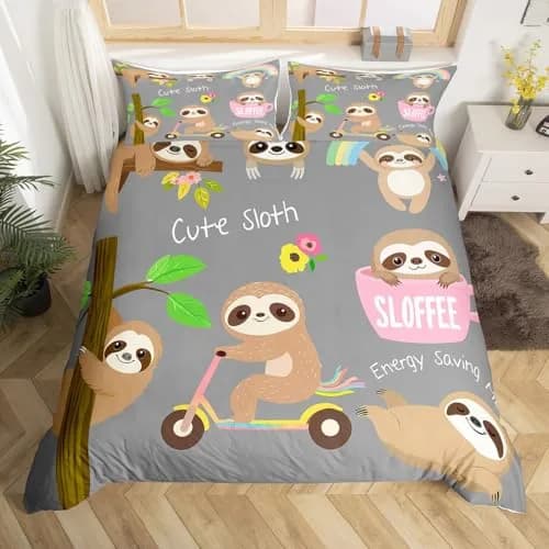 Feelyou Cartoon Animal Bedding Set Full Size | Soft Microfiber Comforter Cover for Kids & Teens thumbnail 3