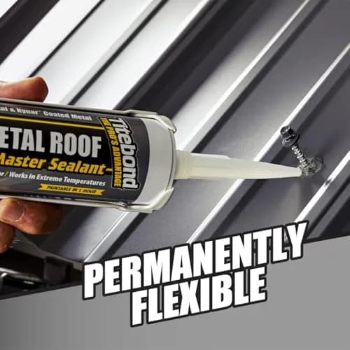 Titebond WeatherMaster Metal Roof Sealant Gray 269ml (9.5 Oz.) | Premium Polymer Caulk for Metal Roofs thumbnail 5