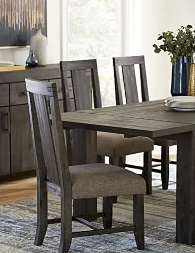 Modus Furniture Solid-Wood Padded Dining Chair, Meadow - Graphite, Set of 2 | Rustic Acacia Finish, No Assembly thumbnail 6