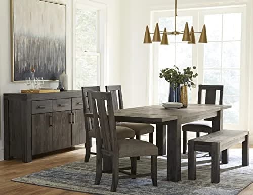 Modus Furniture Solid-Wood Padded Dining Chair, Meadow - Graphite, Set of 2 | Rustic Acacia Finish, No Assembly thumbnail 7
