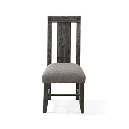Modus Furniture Solid-Wood Padded Dining Chair, Meadow - Graphite, Set of 2 | Rustic Acacia Finish, No Assembly thumbnail 2