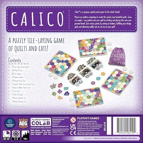 AEG Calico Award-Winning Cozy Tile-Laying Board Game | Make Quilts & Attract Cats (152g) thumbnail 2