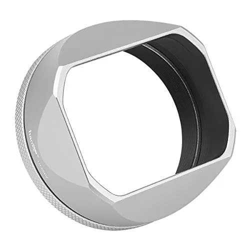 Haoge LH-X54W Square Metal Lens Hood with 49mm Adapter Ring for Fujifilm X100VI Fuji X100V Camera Silver | Blocks stray light, protects lens thumbnail 1