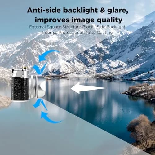 Haoge LH-X54W Square Metal Lens Hood with 49mm Adapter Ring for Fujifilm X100VI Fuji X100V Camera Silver | Blocks stray light, protects lens thumbnail 4