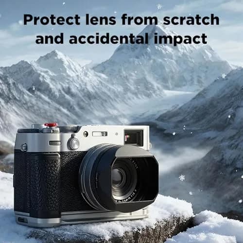 Haoge LH-X54W Square Metal Lens Hood with 49mm Adapter Ring for Fujifilm X100VI Fuji X100V Camera Silver | Blocks stray light, protects lens thumbnail 7