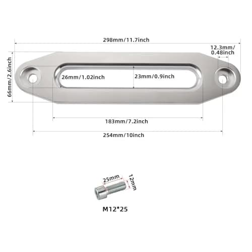 YaeKoo 10" Billet Aluminum Hawse Fairlead Load Capacity 8K-15K LBs | Synthetic Rope Compatible, Silver thumbnail 2
