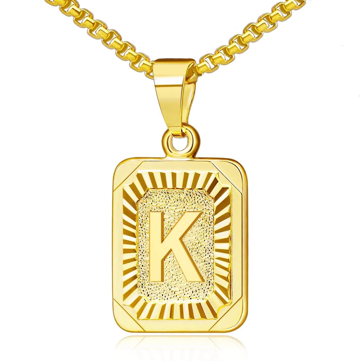 JSJOY Gold Initial Necklace for Women Mothers Day Necklaces Letter Pendant K Necklace 22" | Personalized Gift with Initial K