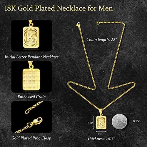 JSJOY Gold Initial Necklace for Women Mothers Day Necklaces Letter Pendant K Necklace 22" | Personalized Gift with Initial K thumbnail 4
