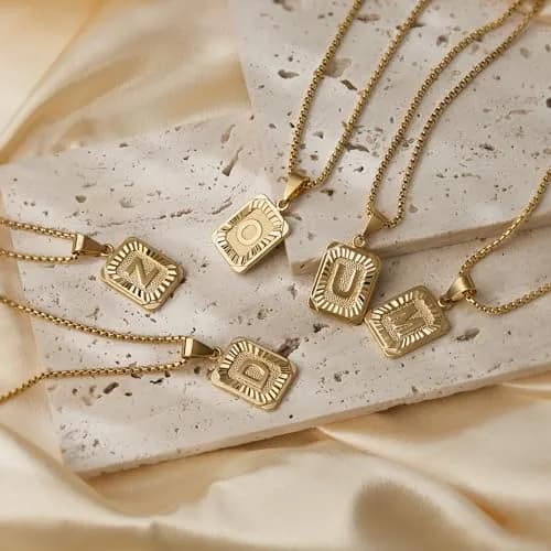 JSJOY Gold Initial Necklace for Women Mothers Day Necklaces Letter Pendant K Necklace 22" | Personalized Gift with Initial K thumbnail 5