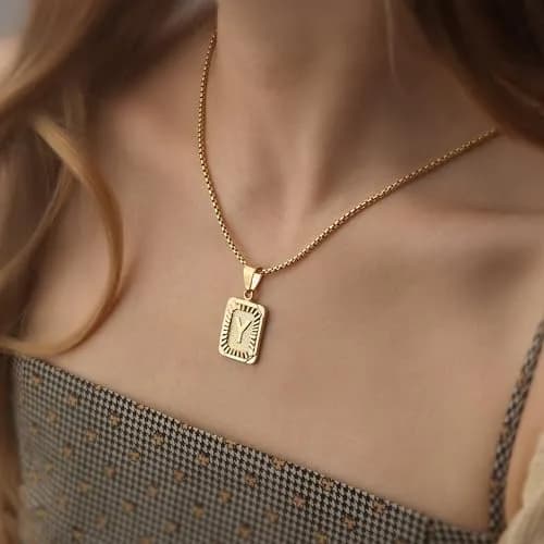 JSJOY Gold Initial Necklace for Women Mothers Day Necklaces Letter Pendant K Necklace 22" | Personalized Gift with Initial K thumbnail 3