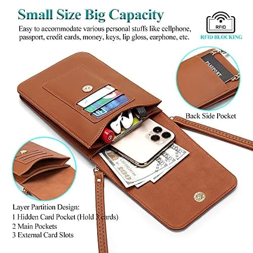 Peacocktion Small Crossbody Bag for Women | RFID Travel Cell Phone Wallet Purse with Card Slots thumbnail 3