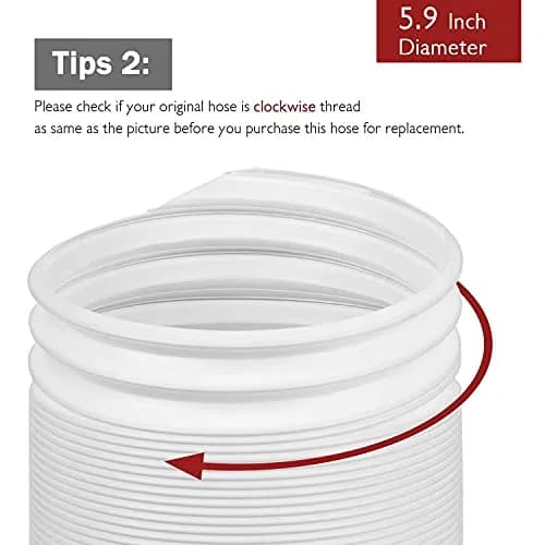 TURBRO Portable Air Conditioner Exhaust Hose 5.9 Inch Diameter | Expandable & Universal Fit thumbnail 2