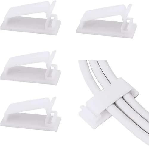 SOULWIT® 50 x Self-Adhesive Cable Management Clips | Max 8mm Cable Diameter thumbnail 1