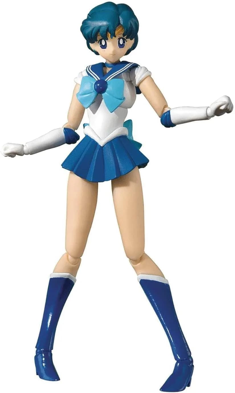 Tamashii Nations Sailor Mercury Action Figure | Animation Color Edition, 4.70⭐, 1125 reviews, 222g, Polyvinyl chloride, Unisex, Toy figure for Sailor Moon fans - main product image