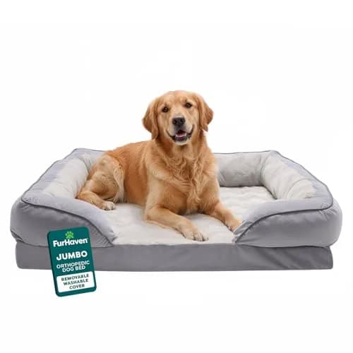 Furhaven Orthopedic Dog Bed for Large Dogs 95 lbs | Supportive Plush & Velvet Waves thumbnail 1