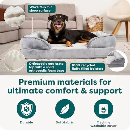 Furhaven Orthopedic Dog Bed for Large Dogs 95 lbs | Supportive Plush & Velvet Waves thumbnail 5