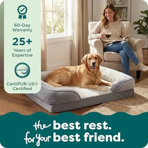 Furhaven Orthopedic Dog Bed for Large Dogs 95 lbs | Supportive Plush & Velvet Waves thumbnail 9