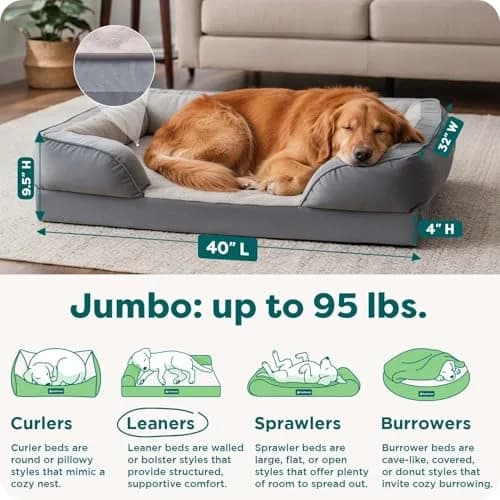 Furhaven Orthopedic Dog Bed for Large Dogs 95 lbs | Supportive Plush & Velvet Waves thumbnail 3