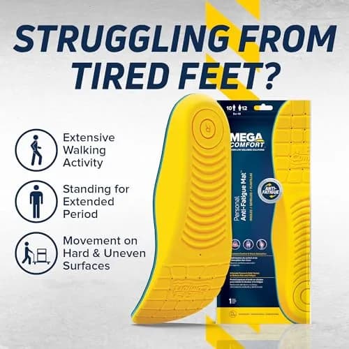 MEGAComfort Personal Anti-Fatigue Shoe Inserts Size 11 | Memory Foam Shock Absorption for Pain Relief thumbnail 2