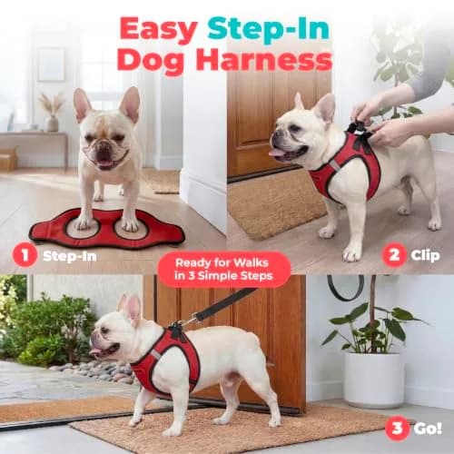 Best Pet Supplies Voyager Step-in Air Dog Vest Harness - Red/Black, XX-Small | Breathable Mesh, Reflective Bands thumbnail 3