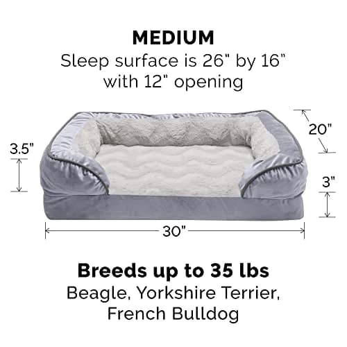 Furhaven Cooling Gel Dog Bed for Medium/Small Dogs | Plush & Velvet Waves, Removable Cover, Supports Up to 35 lbs thumbnail 2