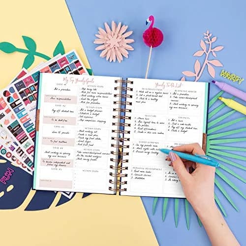 PLANBERRY Weekly Planner Premium, Undated, Goals, Budget, Rose Flamingo | 120 pages, A5 size, undated, premium design thumbnail 7