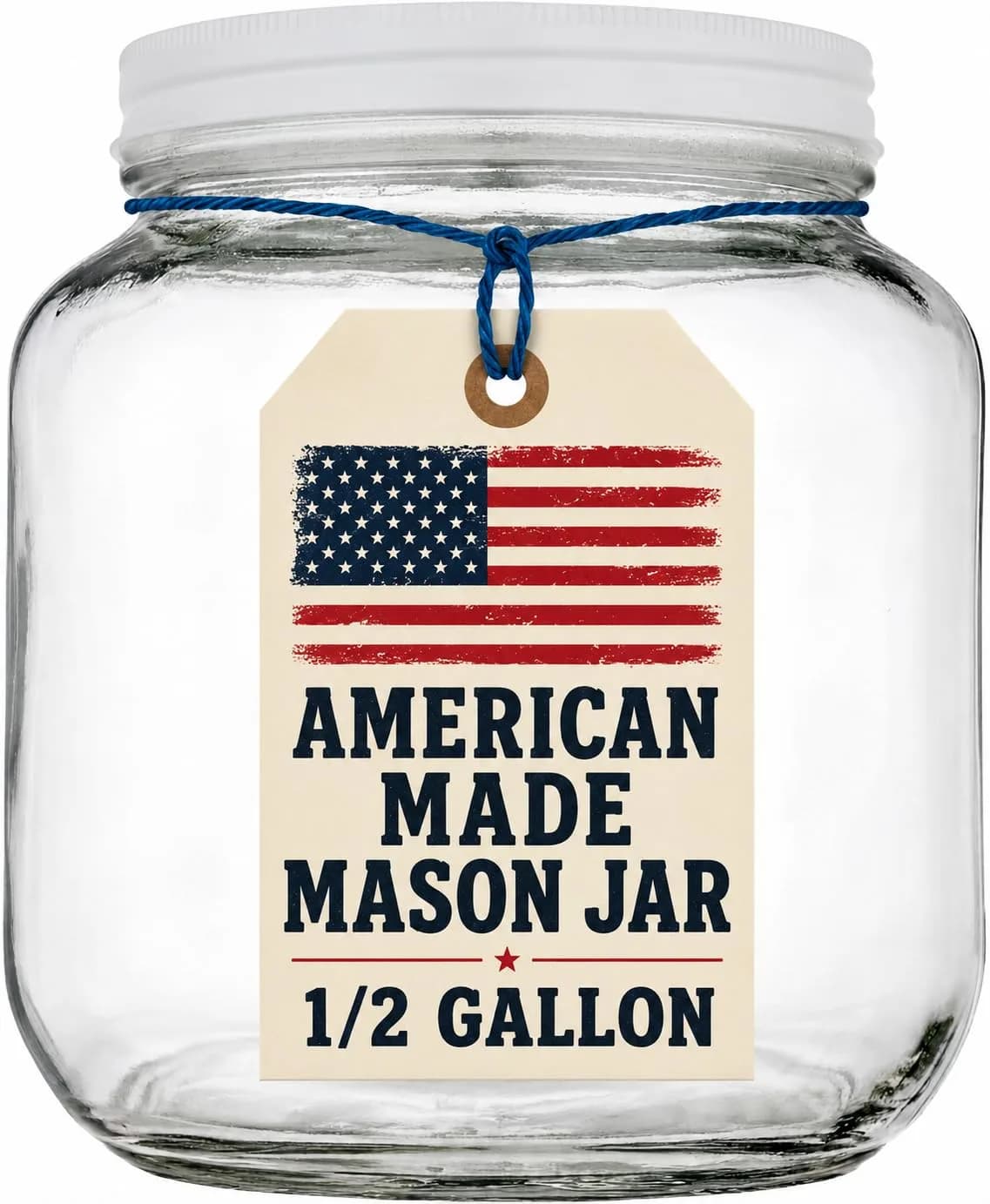 kitchentoolz Half Gallon Mason Jar Wide Mouth with Airtight Metal Lid | BPA-Free Glass Storage Container