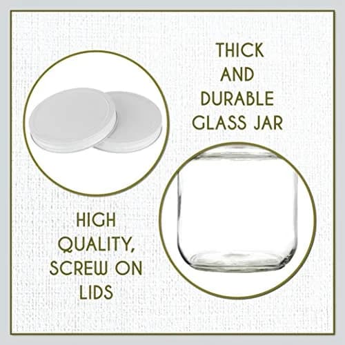 kitchentoolz Half Gallon Mason Jar Wide Mouth with Airtight Metal Lid | BPA-Free Glass Storage Container thumbnail 7