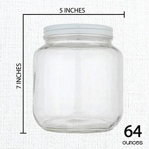 kitchentoolz Half Gallon Mason Jar Wide Mouth with Airtight Metal Lid | BPA-Free Glass Storage Container thumbnail 3