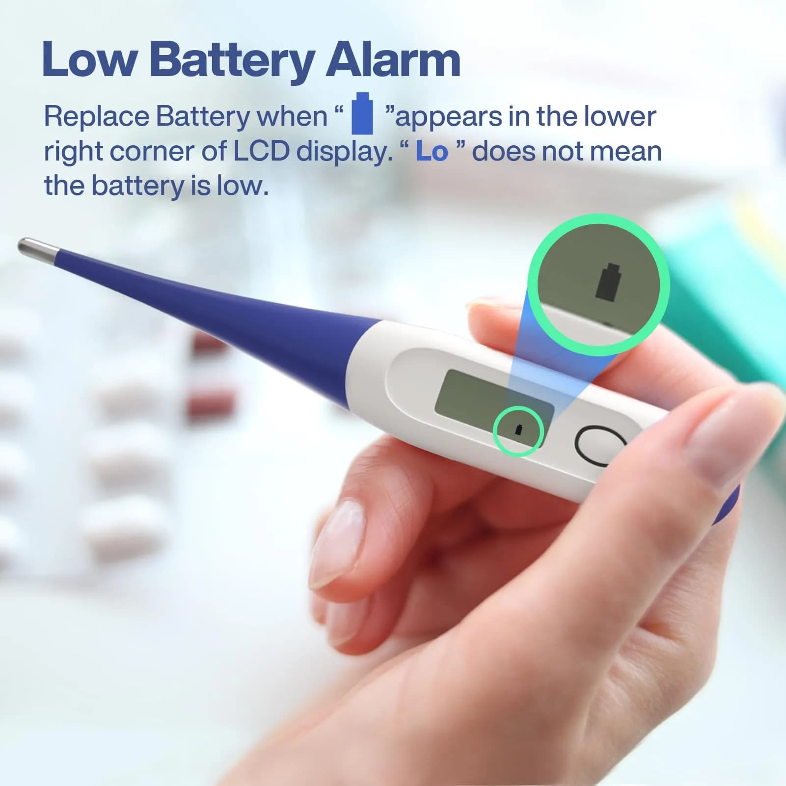 Boncare Digital Thermometer for Adults, Kids & Babies, Dark Blue | Accurate & Fast 10-Second Reading - view 7